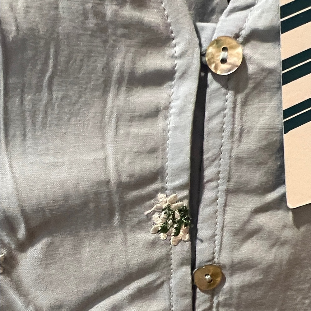 Market & Spruce Light Blue Embroidered Blouse - Picture 6 of 6